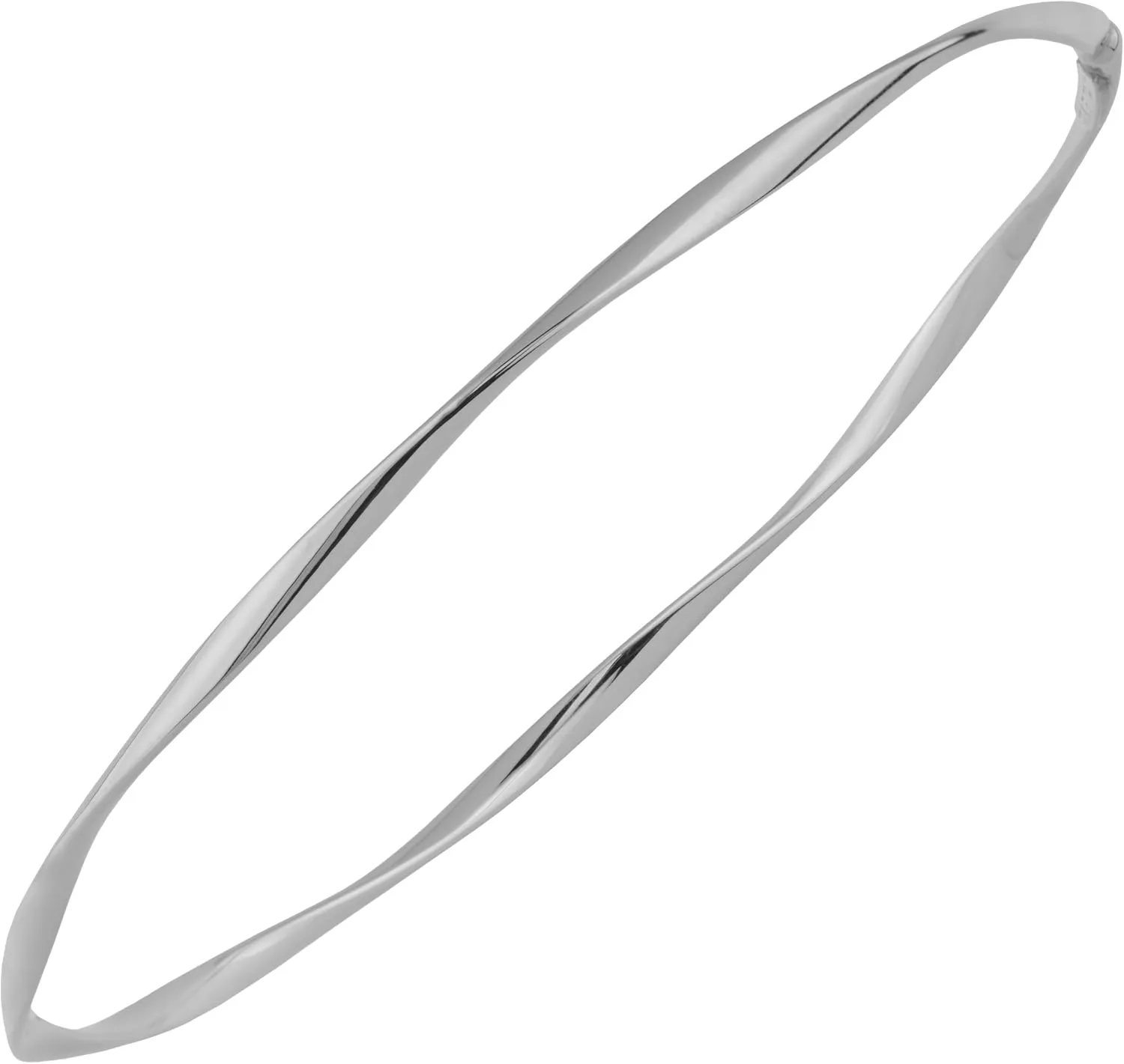 10k Yellow Gold or White Gold 2.5 mm Polish Twist Bangle Bracelet for Women