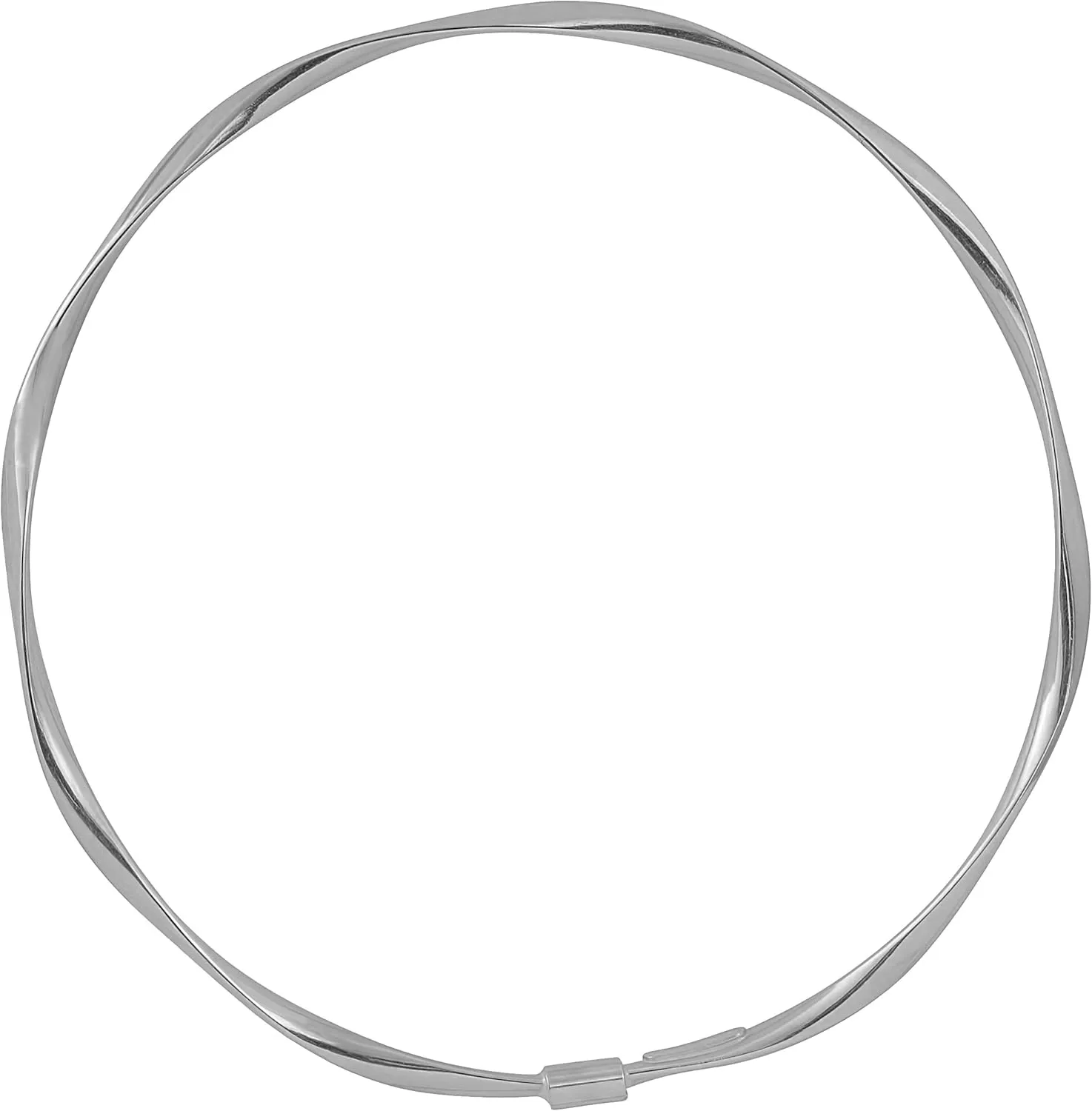 10k Yellow Gold or White Gold 2.5 mm Polish Twist Bangle Bracelet for Women