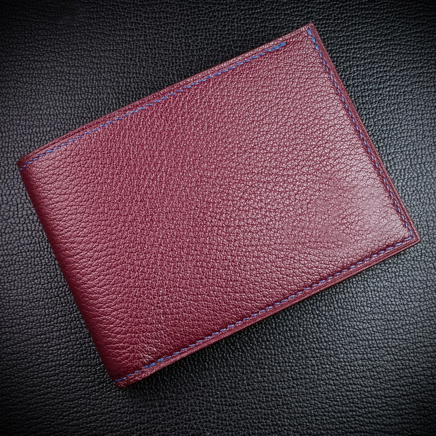 #194 Merlot French Chèvre Small Leather Bifold Wallet