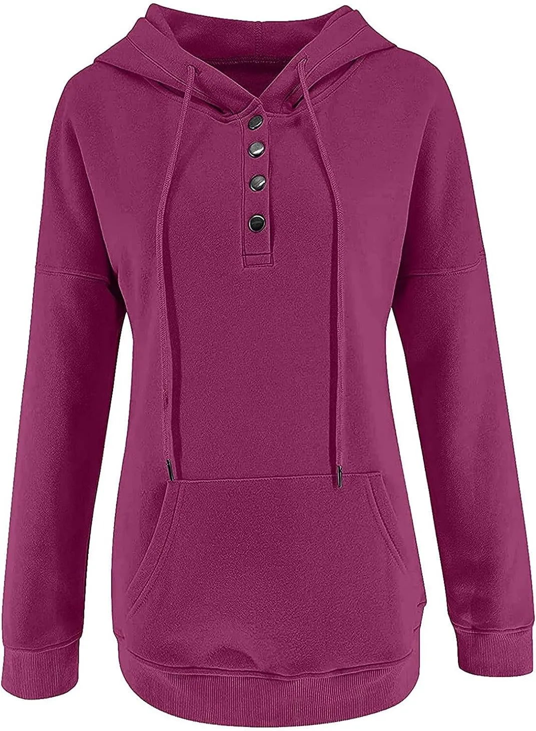 2023 Fashion Hoodies for Women Drawstring Long Sleeve Casual Sweatshirts Fall Loose Fit Pullover Tops with Pockets