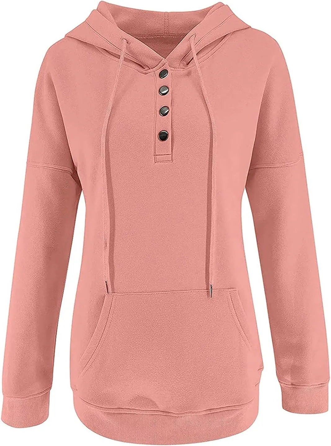 2023 Fashion Hoodies for Women Drawstring Long Sleeve Casual Sweatshirts Fall Loose Fit Pullover Tops with Pockets