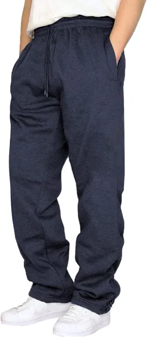 2023 Mens Heavyweight Fleece Sweatpants Workout Jogger Pants Elastic Waist Drawstring Baggy Cargo Pant Trousers with Pockets