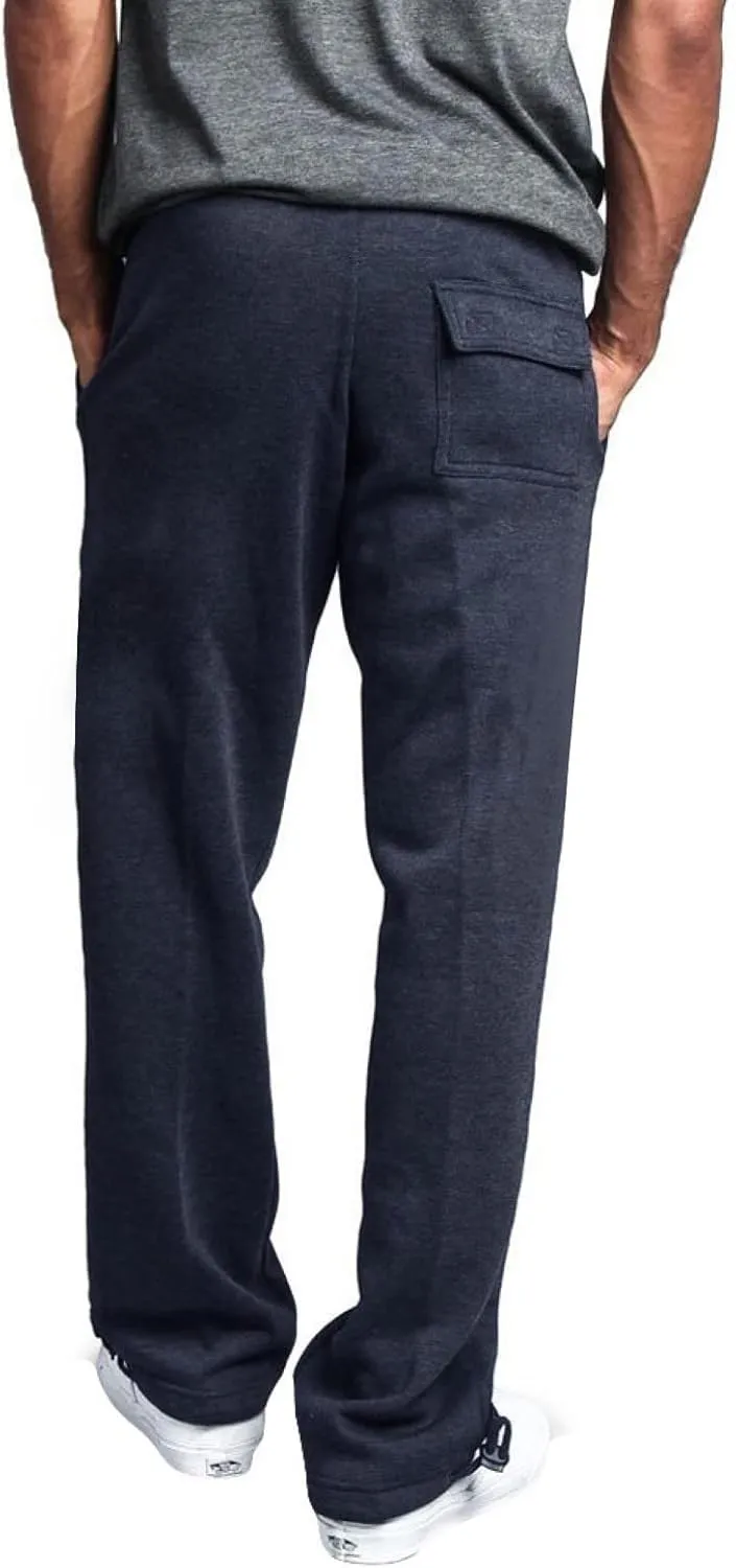 2023 Mens Heavyweight Fleece Sweatpants Workout Jogger Pants Elastic Waist Drawstring Baggy Cargo Pant Trousers with Pockets