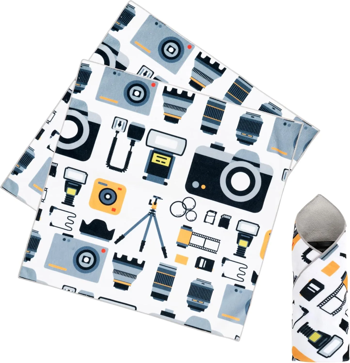 2pcs Pack Camera wrap, Protective Wrap, Magic Self-Adhesive Cloth, Anti-scratch Lens Camera Wrap, Folding, Washable, Lens pouches, Soft cloth with a sticky for camera