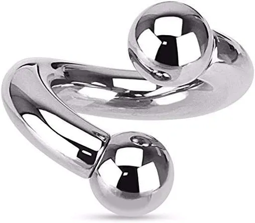 316L Surgical Steel Twist Spiral Barbell Ball Ring Internally Threaded 00G-4G Twisted Barbell Eyebrow Tragus Twist Earring Helix Lip Labret Cartilage Piercing Jewelry