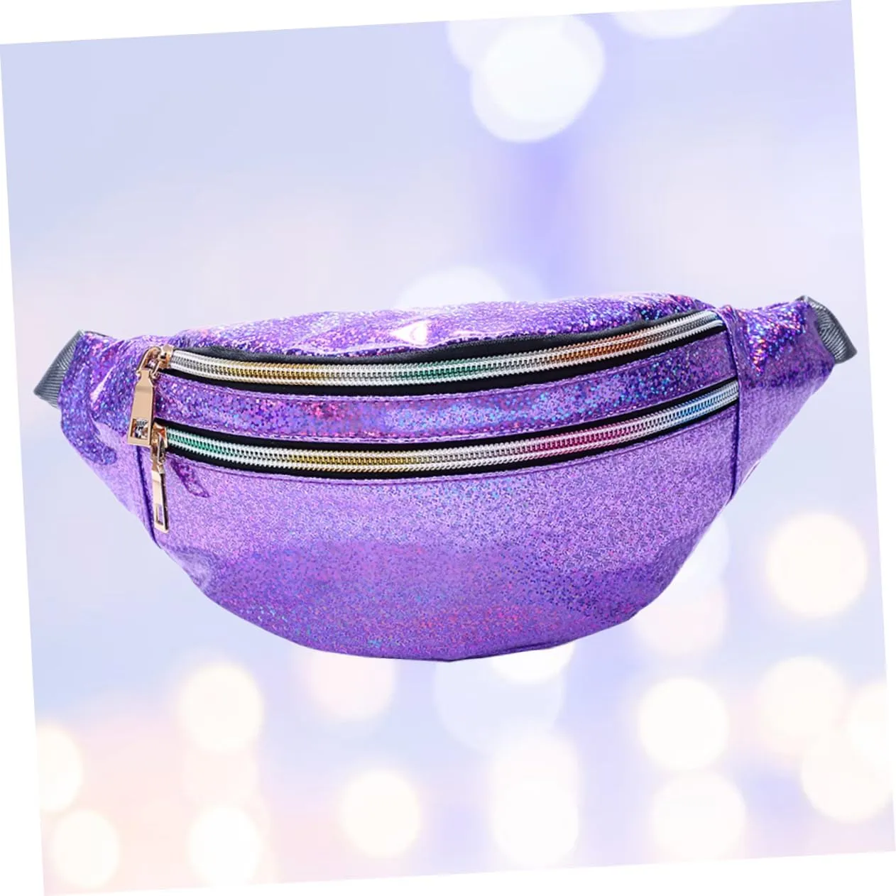 3pcs Pu Leather Sequin Waist Pouch Women's Crossbody Bag Outdoor Waist Bag Reflective Detail Ideal for Travel Pearl