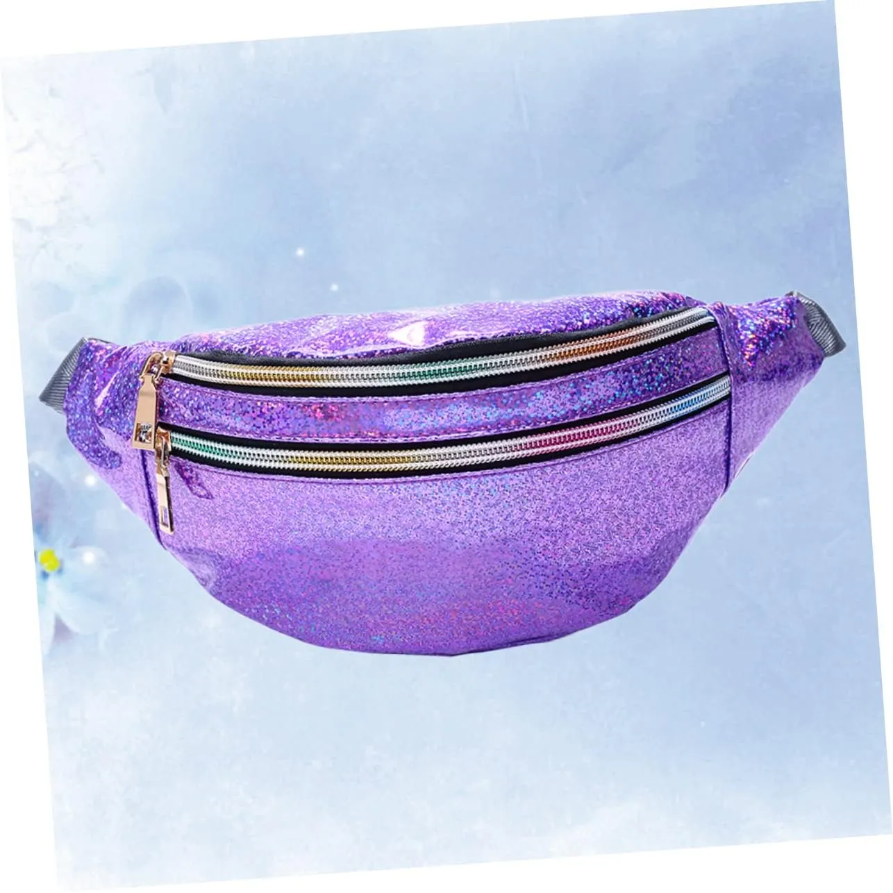 3pcs Pu Leather Sequin Waist Pouch Women's Crossbody Bag Outdoor Waist Bag Reflective Detail Ideal for Travel Pearl