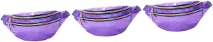 3pcs Pu Leather Sequin Waist Pouch Women's Crossbody Bag Outdoor Waist Bag Reflective Detail Ideal for Travel Pearl