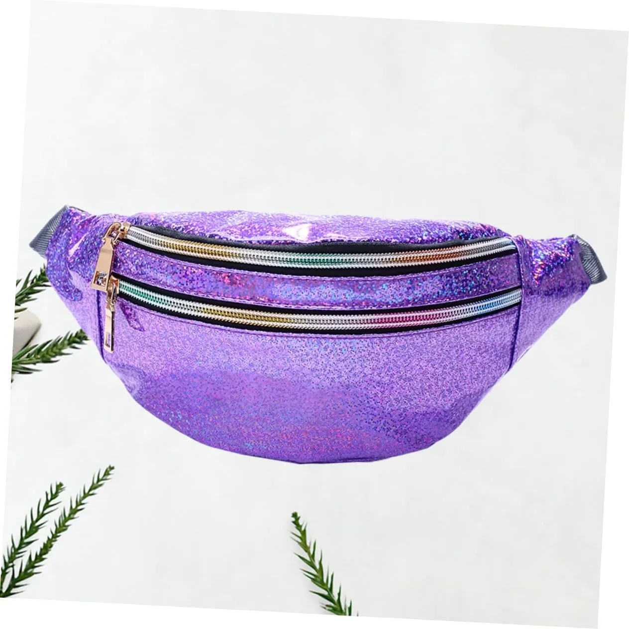 3pcs Pu Leather Sequin Waist Pouch Women's Crossbody Bag Outdoor Waist Bag Reflective Detail Ideal for Travel Pearl