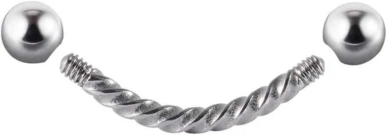 4PCS 361L Surgical Steel industrial Barbell Earrings Twist Horseshoe barbell Ring Nipple Shield Tongue Eyebrow Piercing Jewelry