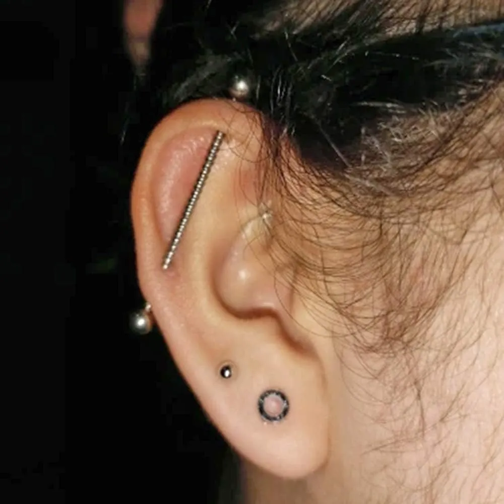 4PCS 361L Surgical Steel industrial Barbell Earrings Twist Horseshoe barbell Ring Nipple Shield Tongue Eyebrow Piercing Jewelry