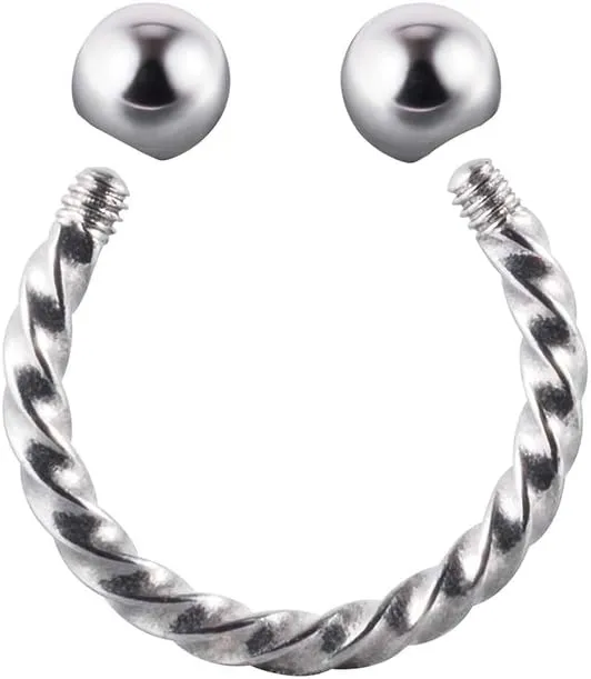 4PCS 361L Surgical Steel industrial Barbell Earrings Twist Horseshoe barbell Ring Nipple Shield Tongue Eyebrow Piercing Jewelry