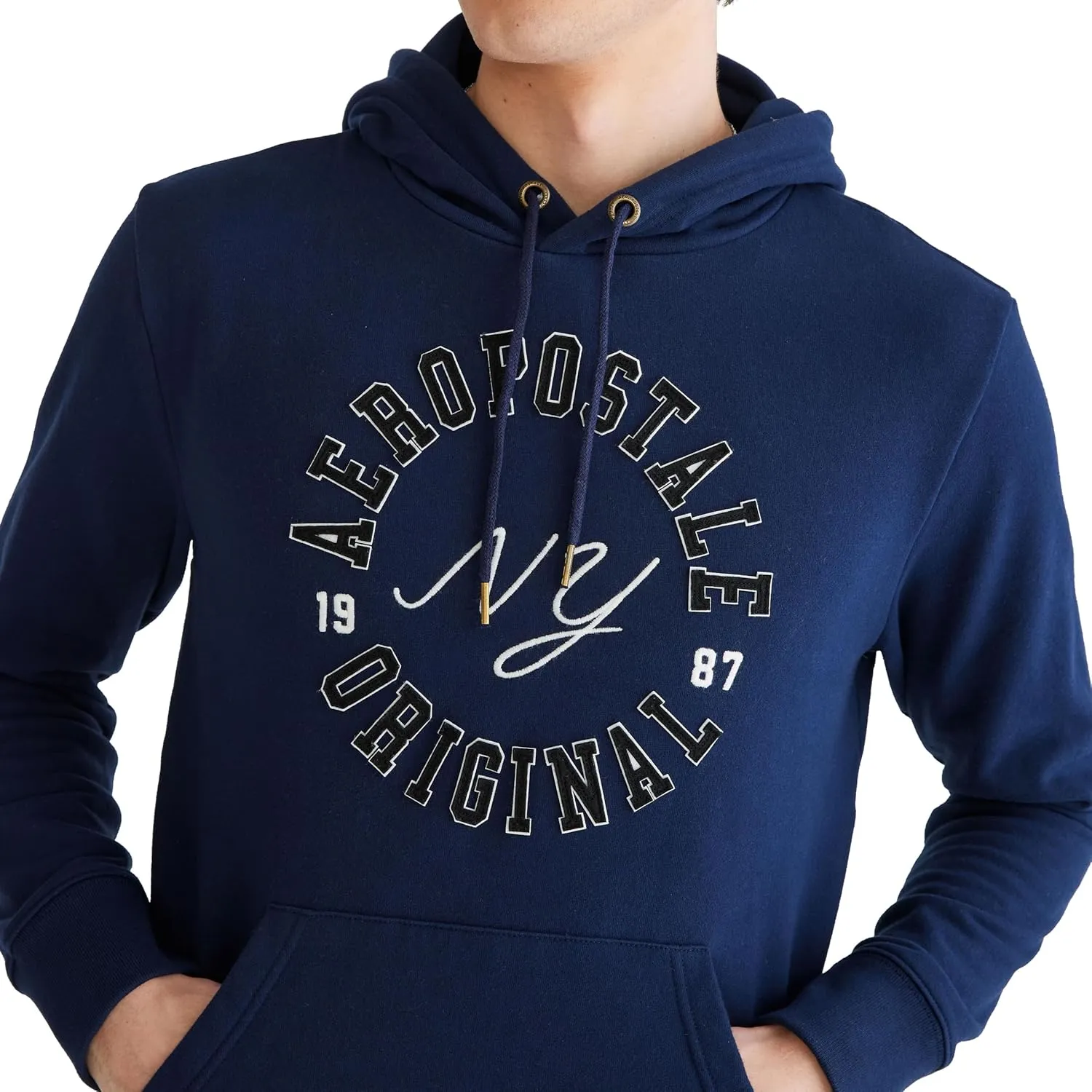 AEROPOSTALE Men's Aero Logo Popover Hoodie-Circle