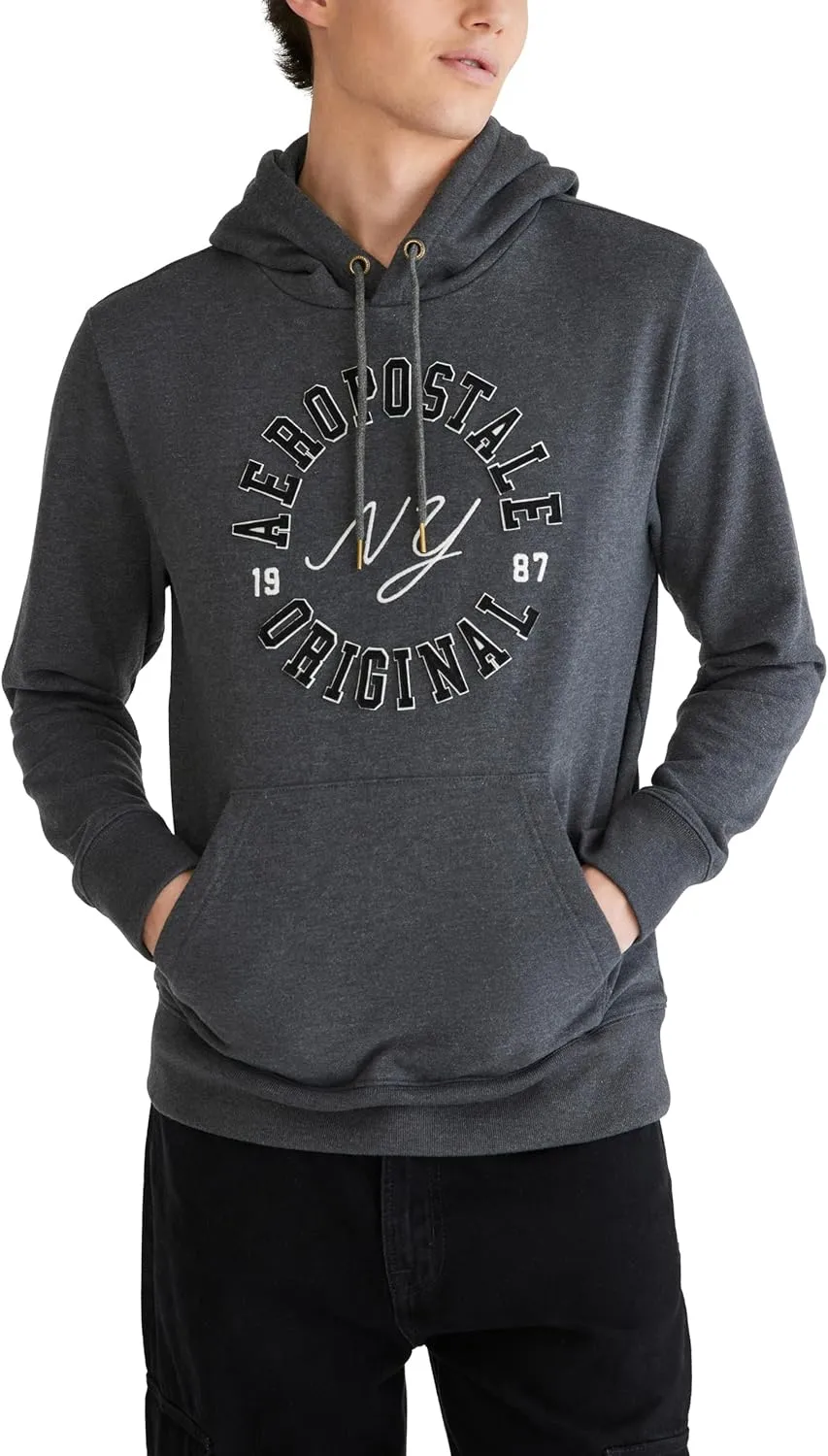 AEROPOSTALE Men's Aero Logo Popover Hoodie-Circle