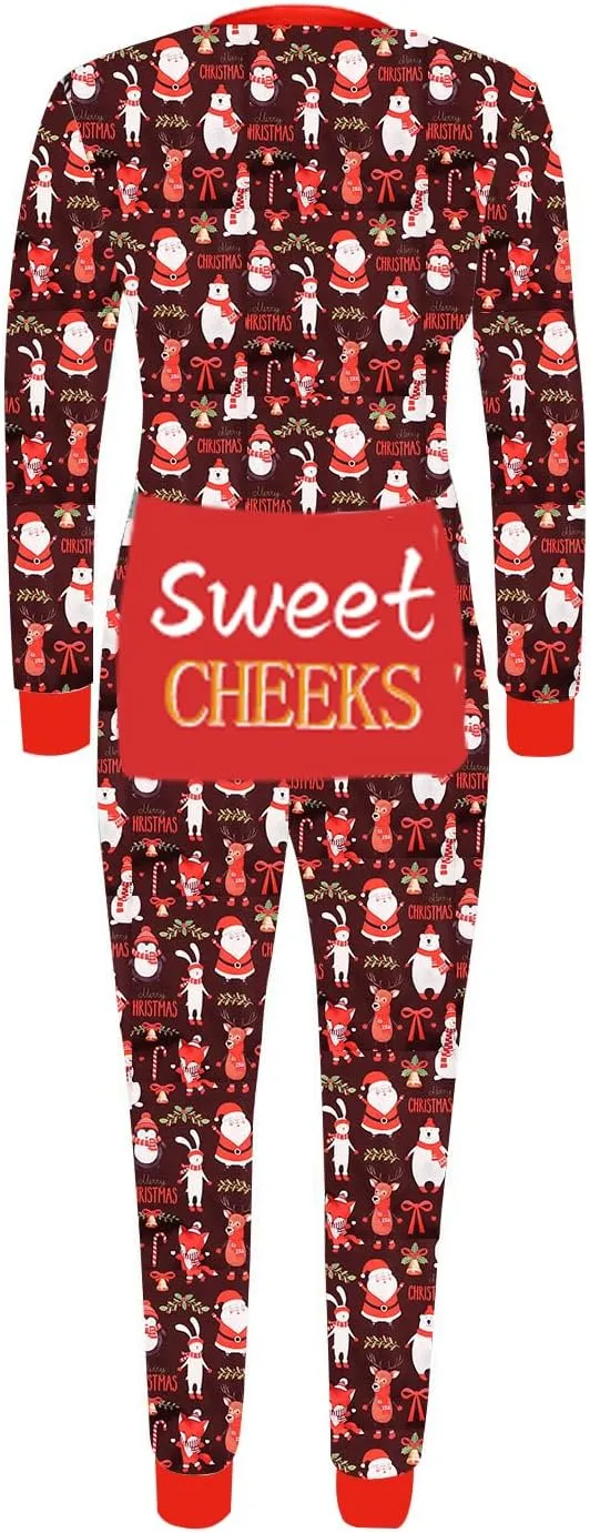 AI'MOURI Christmas Onesie Pajamas for Women,Sexy Ugly Printed One Piece Xmas Pajama Loungewear Jumpsuit Rompers Clubwear