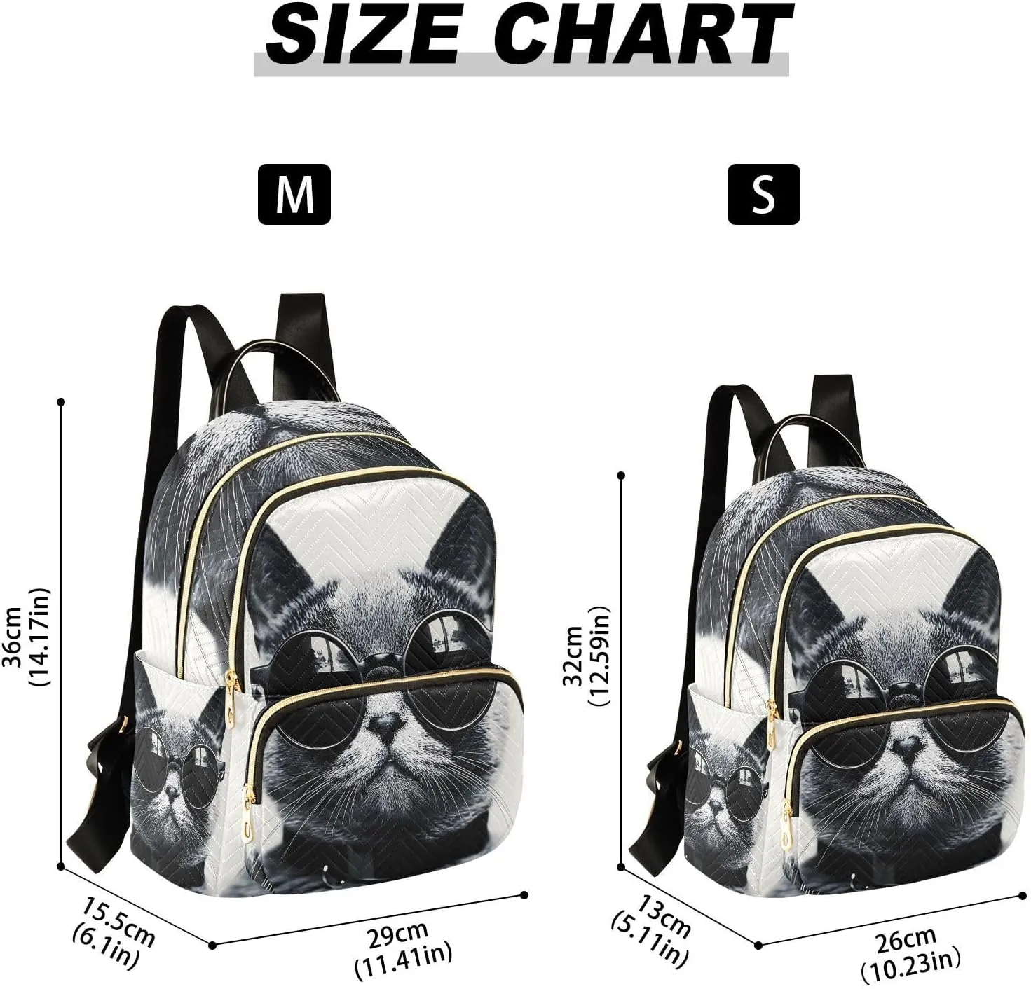 ALAZA Cat with Sunglasses Mini Backpack Purse for Women Travel Bag Lightweight Shoulder Bag Fashion Daypack