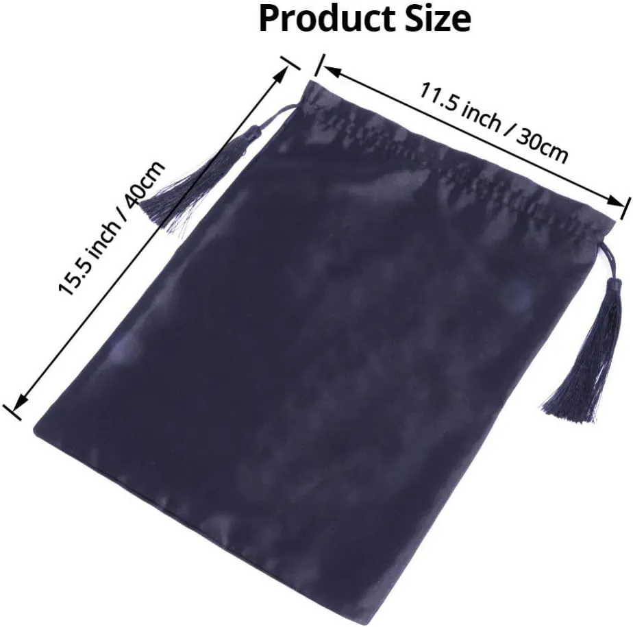 Ali Pearl Silk Satin Packaging Bags for Wigs, Bundles, Hair Extensions,Tools,Soft Silk Pouches with Tassel Gift and Travel Bags Hair Bags