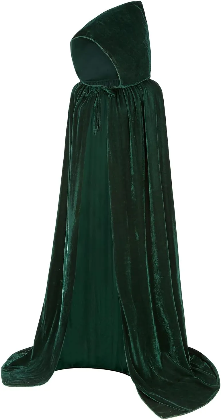 ALIZIWAY Hooded Cape Plus Size Deluxe Velvet Cosplay Cloak with Hood for Adults Halloween Christmas