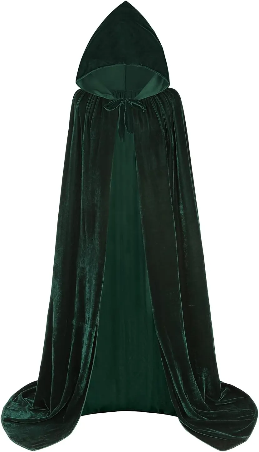 ALIZIWAY Hooded Cape Plus Size Deluxe Velvet Cosplay Cloak with Hood for Adults Halloween Christmas