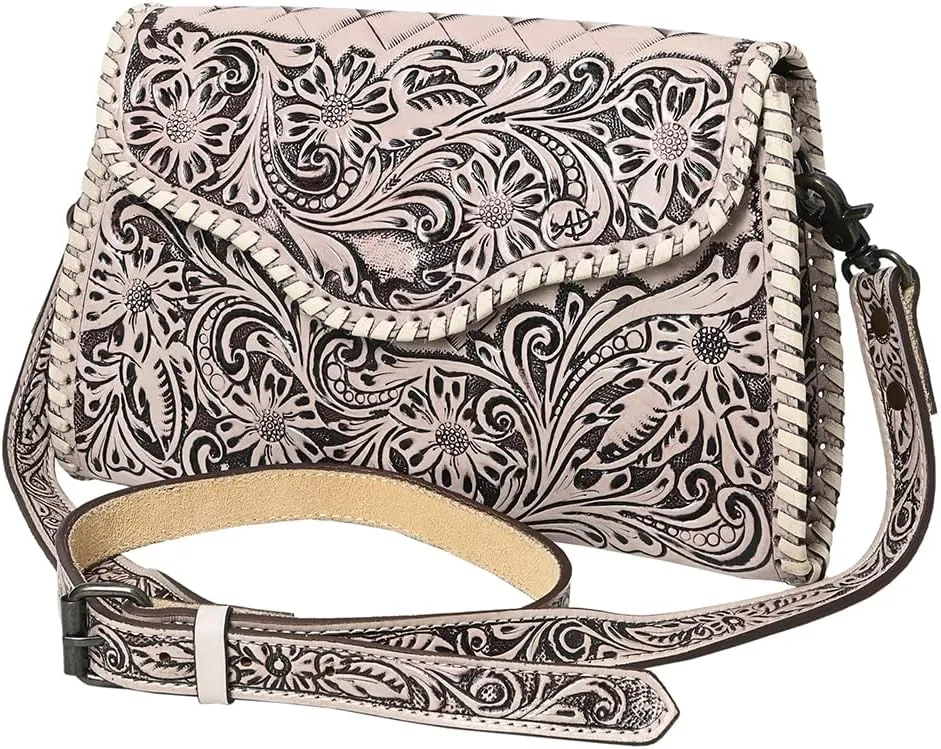 American Darling ADBG1137A Clutch Hand Tooled Genuine Leather women bag western handbag purse
