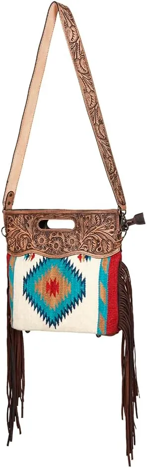 American Darling ADBG496A Clutch Hand Tooled Saddle Blanket Genuine Leather Women Bag Western Handbag Purse