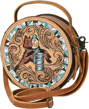 American Darling Canteen Hand Tooled Bag Genuine Leather Western Women Bag | Handbag Purse | Women Canteen Bag | Travel Canteen Bag | Leather Canteen Bag | Clutch Canteen Bag