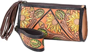 American Darling Clutch Hand Tooled Genuine Leather Western Women Bag Handbag Purse | Leather Clutch Bag | Clutch Purses for Women | Cute Clutch Bag | Clutch Purse