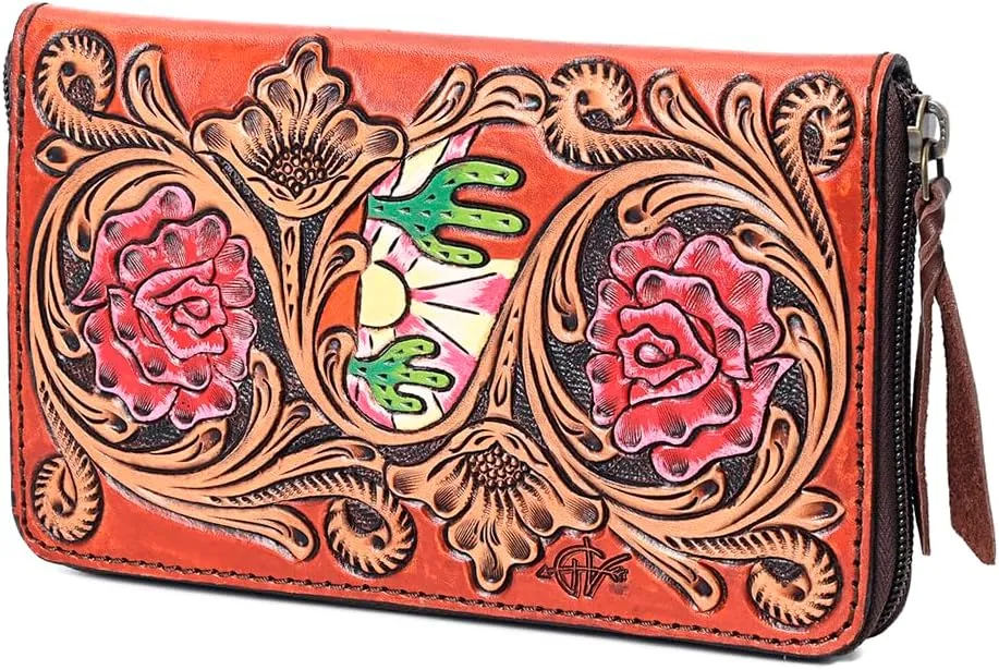 American Darling Clutch Hand Tooled Genuine Leather Western Women Bag Handbag Purse | Leather Clutch Bag | Clutch Purses for Women | Cute Clutch Bag | Clutch Purse