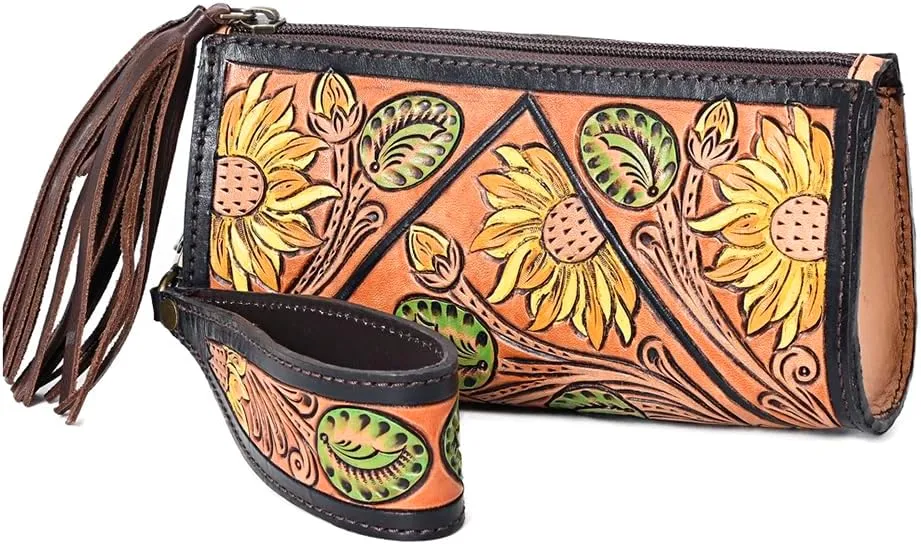 American Darling Clutch Hand Tooled Genuine Leather Western Women Bag Handbag Purse | Leather Clutch Bag | Clutch Purses for Women | Cute Clutch Bag | Clutch Purse