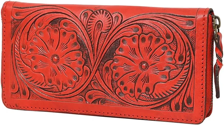 American Darling Clutch Hand Tooled Genuine Leather Western Women Bag Handbag Purse | Leather Clutch Bag | Clutch Purses for Women