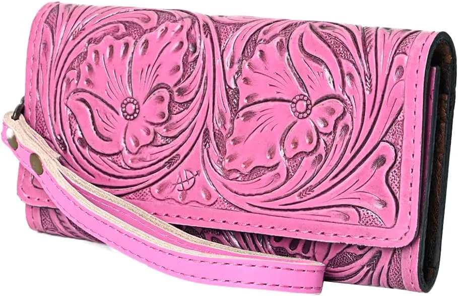 American Darling Clutch Hand Tooled Genuine Leather Women Bag Western Handbag Purse