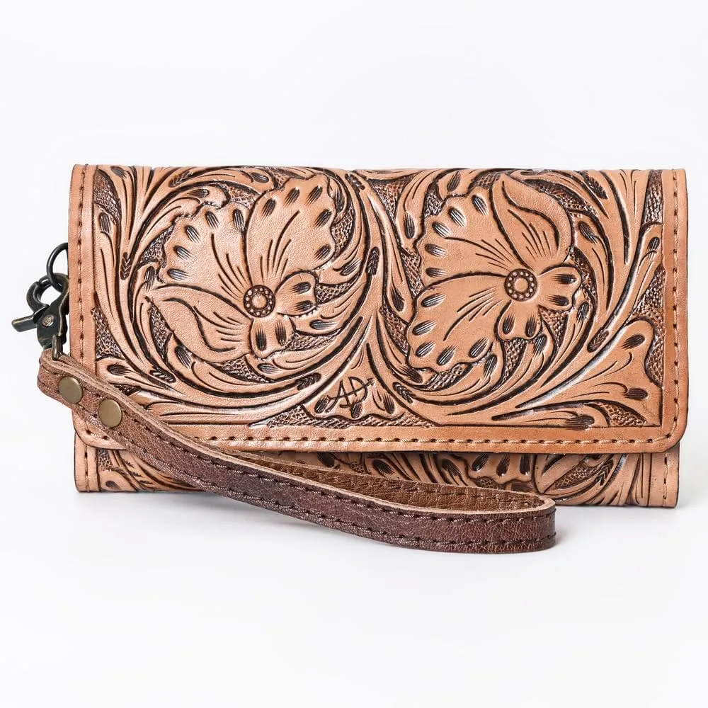 American Darling Clutch Hand Tooled Genuine Leather Women Bag Western Handbag Purse