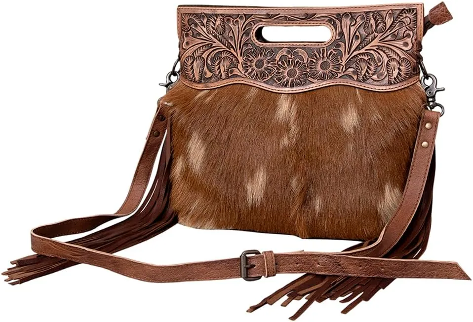 American Darling Clutch Hand Tooled Hair on Genuine Leather Western Women Bag Handbag Purse | Leather Clutch Bag | Clutch Purses for Women | Cute Clutch Bag | Clutch Purse
