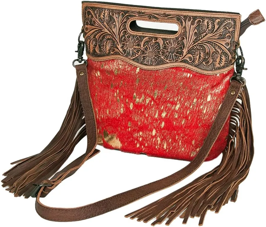 American Darling Clutch Hand Tooled Hair on Genuine Leather Western Women Bag Handbag Purse | Leather Clutch Bag | Clutch Purses for Women | Cute Clutch Bag | Clutch Purse