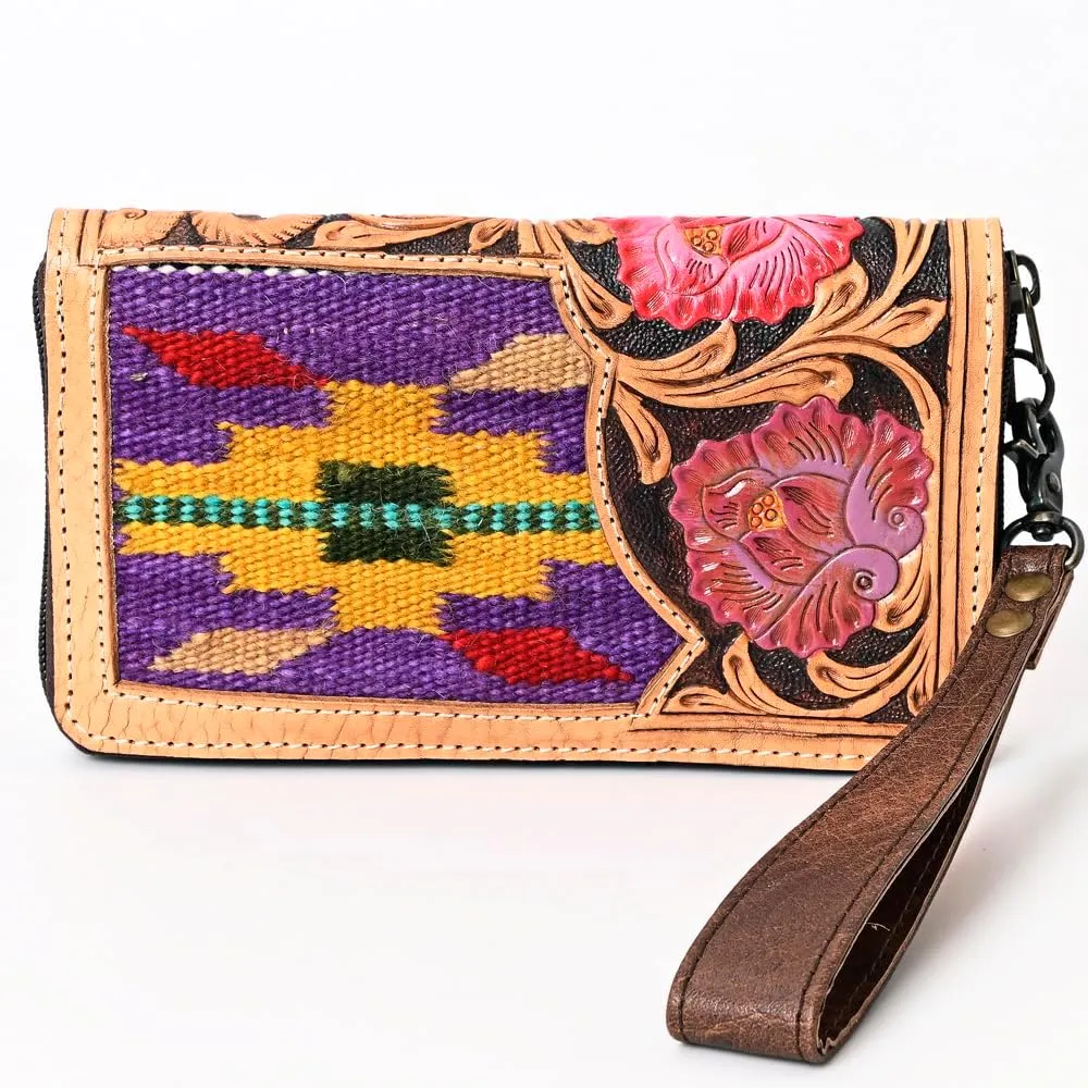 American Darling Organiser Hand Tooled Saddle Blanket Genuine Leather Women Bag Western Handbag Purse