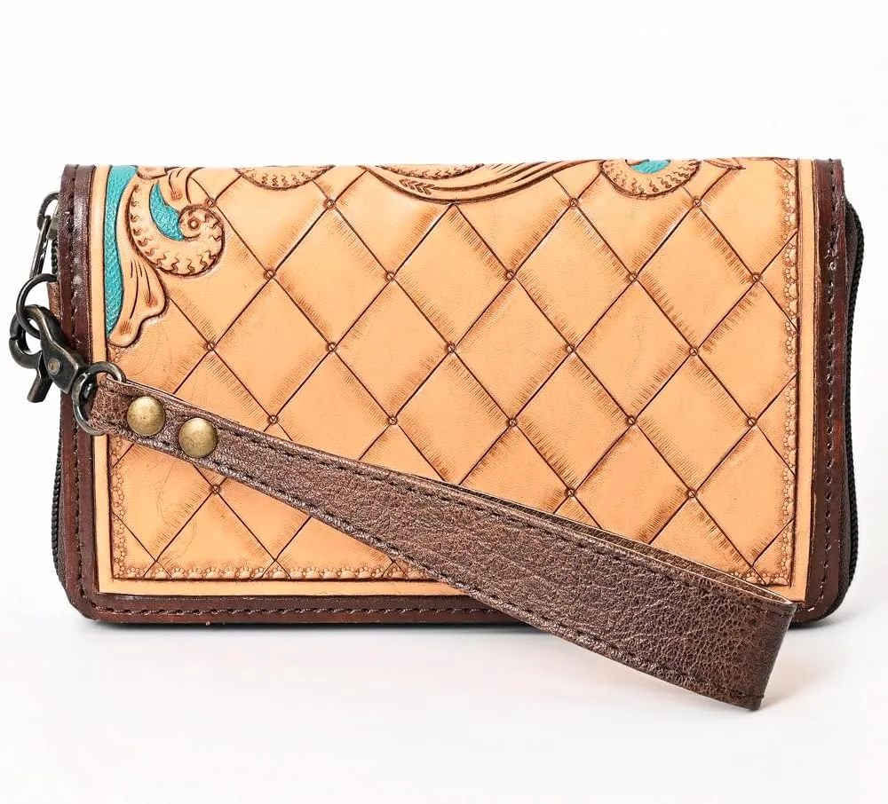 American Darling Organiser Hand Tooled Saddle Blanket Genuine Leather Women Bag Western Handbag Purse