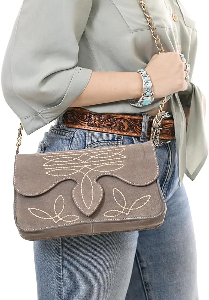 American Darling Suede Bag Genuine Leather Clutch Bag