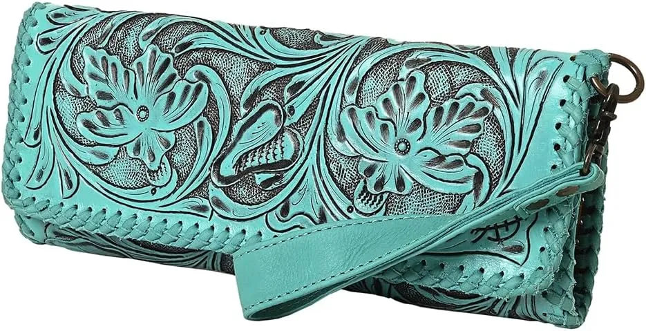 American Darling Wallet Hand Tooled Genuine Leather Western Women Bag | Women Wallet | Wristlet Wallet | Travel Wallet | Leather Wallet