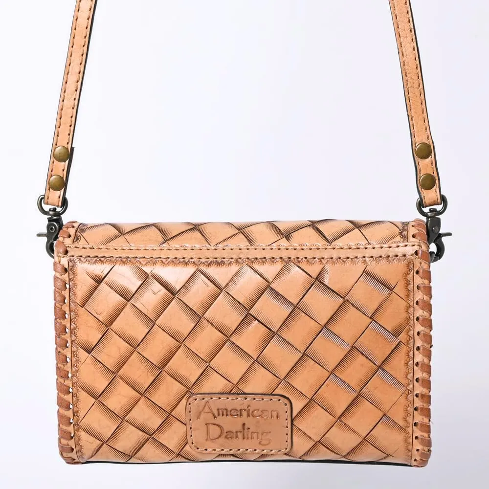 American Darling Wallet Hand Tooled Genuine Leather Women Bag Western Handbag Purse