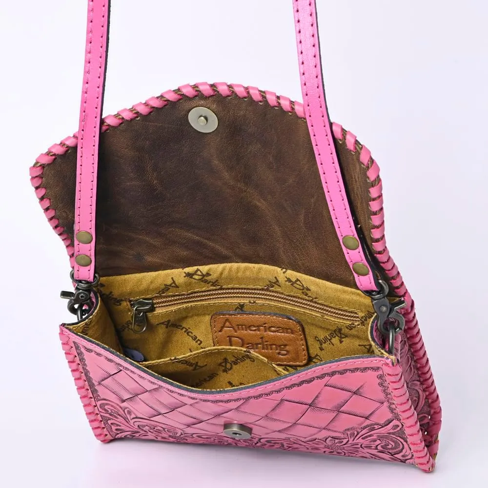 American Darling Wallet Hand Tooled Genuine Leather Women Bag Western Handbag Purse
