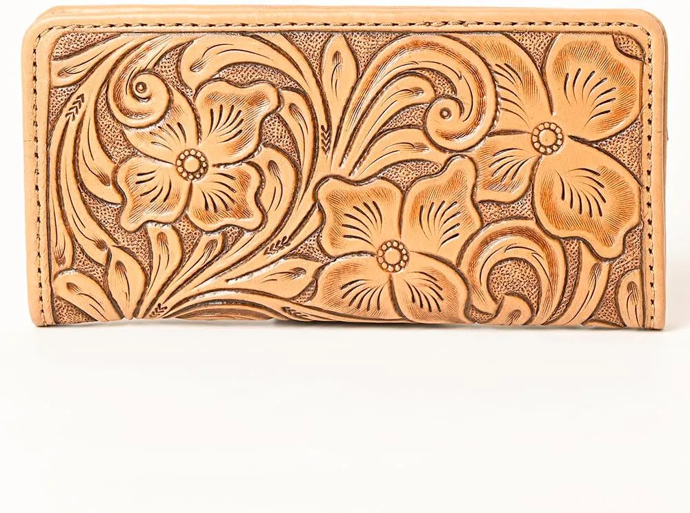 American Darling Wallet Hand Tooled Genuine Leather Women Bag Western Handbag Purse