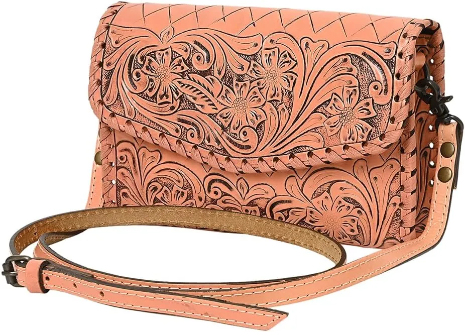 American Darling Wallet Hand Tooled Genuine Leather Women Bag Western Handbag Purse