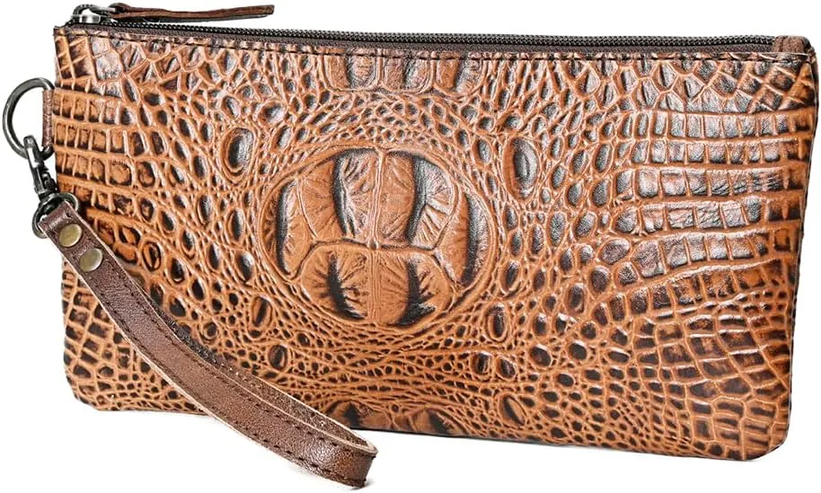 American Darling Wristlet Crocodile Embossed Genuine Leather Western Women Bag | Handbag Purse | Women Wristlet | Wristlet Wristlet | Travel Wristlet | Leather Wristlet | Clutch Wristlet