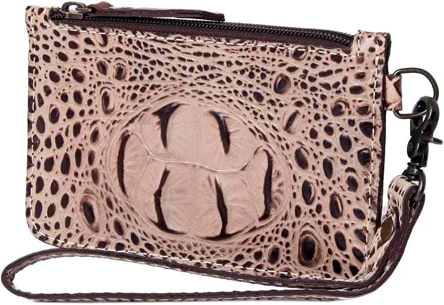 American Darling Wristlet Crocodile Embossed Genuine Leather Western Women Bag | Handbag Purse | Women Wristlet | Wristlet Wristlet | Travel Wristlet | Leather Wristlet | Clutch Wristlet
