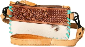 American Darling Wristlet Hand Tooled Hair On Genuine Leather Western Women Bag | Handbag Purse | Women Wristlet Purse | Wristlet Purse | Travel Wristlet Purse | Leather Wristlet Purse | Clutch