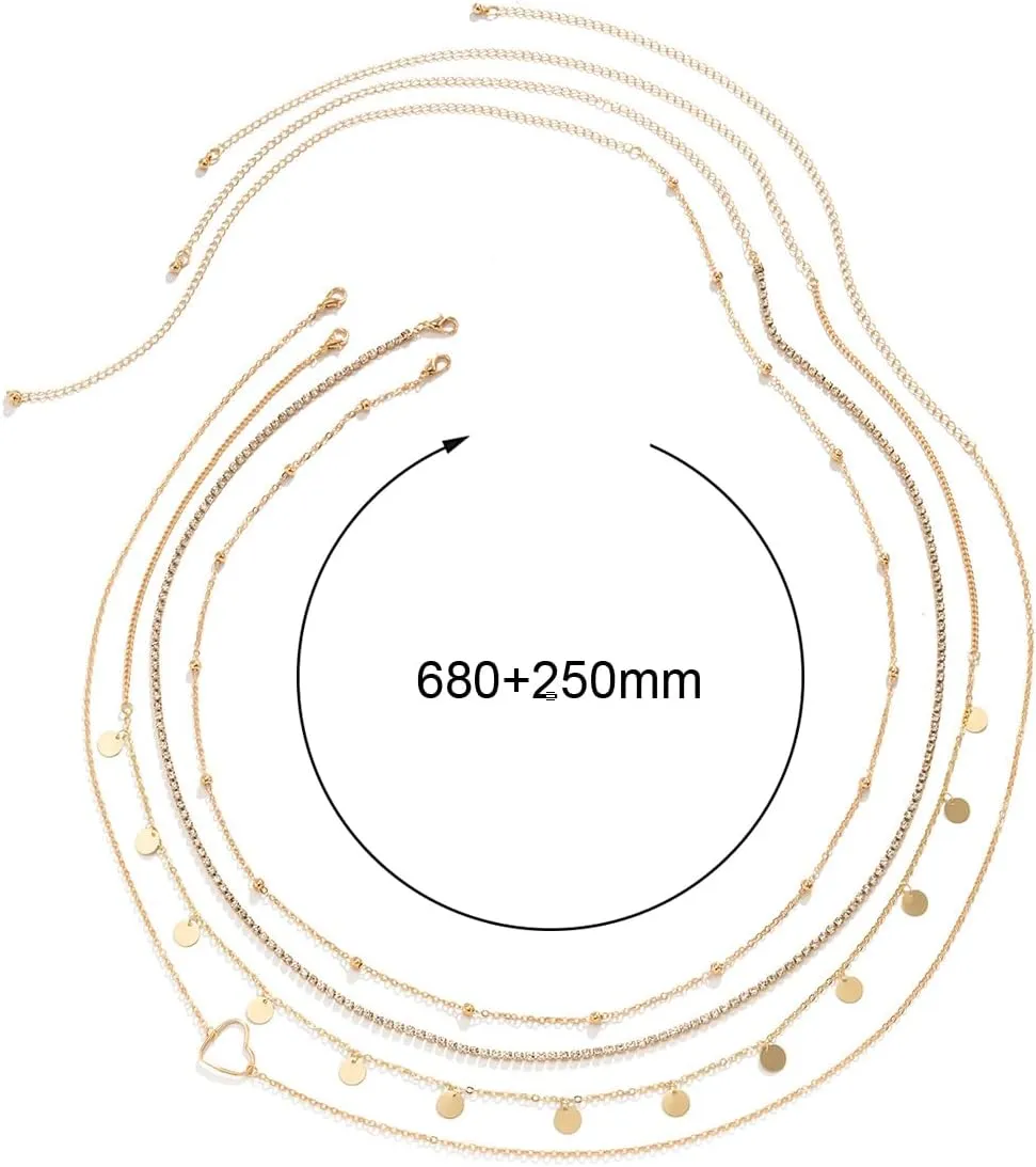 AoedeJ Silver Gold Layered Waist Chain Belly Jewelry Summer Beach Body Chains for Women