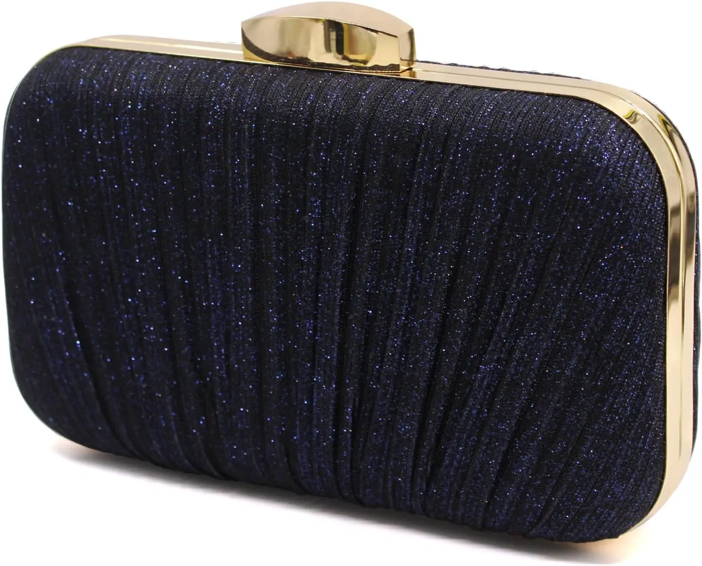 Aovtero Evening Bag Clutch Purses Women Wedding Formal Party Bridal Handbag Pleated Sparkling Glitter with Chain