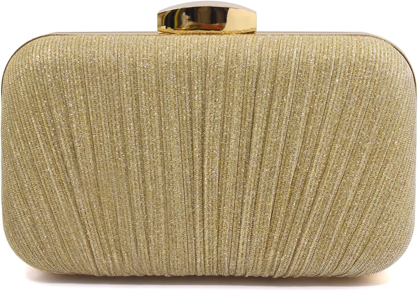 Aovtero Evening Bag Clutch Purses Women Wedding Formal Party Bridal Handbag Pleated Sparkling Glitter with Chain