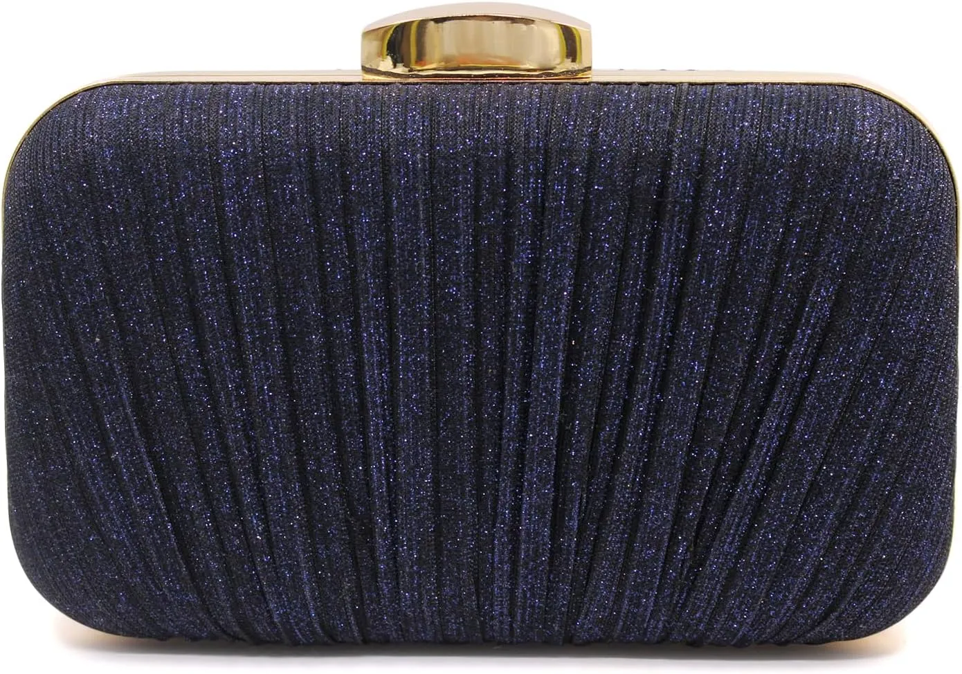 Aovtero Evening Bag Clutch Purses Women Wedding Formal Party Bridal Handbag Pleated Sparkling Glitter with Chain
