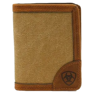Ariat Brown Canvas Bi-fold with Flipcase Wallet A3541844